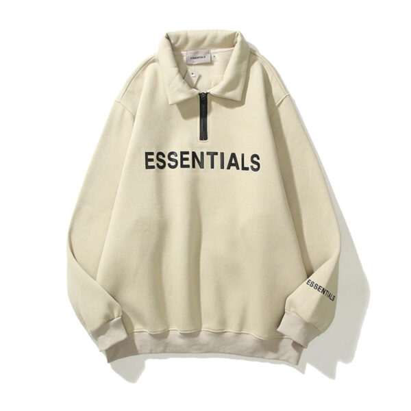 ESSENTIALS Half Zipper CARL Coffee Sweatshirt