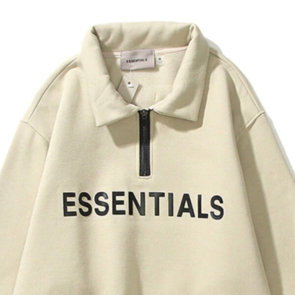 ESSENTIALS Half Zipper CARL Coffee Sweatshirt