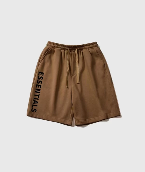 Essentials Fear of God Logo Shorts Brown