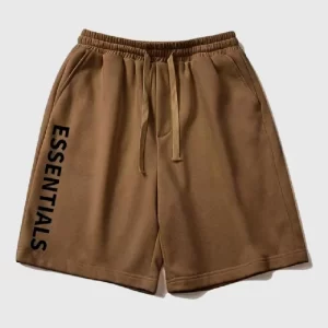 Essentials Fear of God Logo Shorts Brown