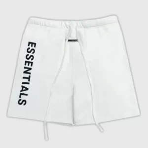 Essentials Fear of God Logo Shorts White