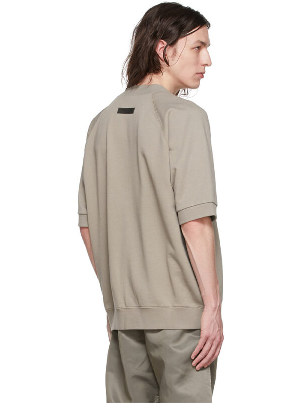 Essentials Taupe Cotton T Shirt